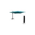 Parasol d�port� molokai rectangulaire 3x4m bleu + housse