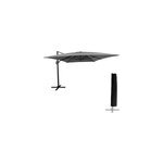 Parasol d�port� molokai rectangulaire 3x4m gris + housse