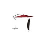 Parasol d�port� oahu rond 3, 50m de diam�tre rouge + housse