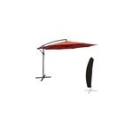 Parasol d�port� oahu rond 3, 50m de diam�tre terracotta + housse