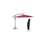 Parasol d�port� oahu rond 3m de diam�tre fuchsia + housse