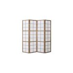 Paravent bois 4 pans marron