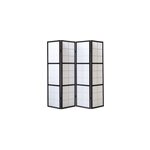 Paravent bois 4 pans noir