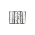 Paravent bois 6 pans bambou noir