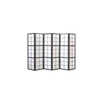 Paravent bois 6 pans - noir