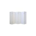 Paravent bois 6 pans shoji blanc pliable
