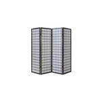 Paravent bois pans shoji noir pliable