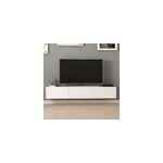 Pary meuble tv suspendu avec placards blanc 180cm