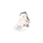 Peluche attache - sucette ours pantin argent (20 cm)