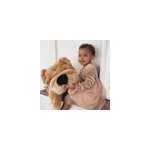 Peluche chien hector pliss miel 65 cm