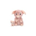 Peluche cochon maman et son bb rose