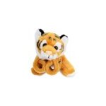 Peluche extra doux et moelleux. design tigre avec m�canisme enrouleur. 13 cm.