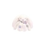 Peluche lapin fleurette blanc 25 cm