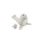 Peluche otarie maman et son bb gris