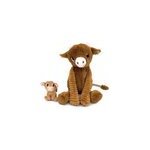Peluche vache maman et son bb marron