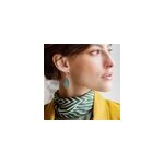 Pendantes mini petale vert de gris