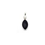 Pendentif agate noire et nacre