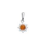 Pendentif argent ambre