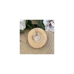 Pendentif c ur en quartz rose naturel