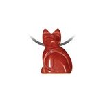 Pendentif chat jaspe rouge