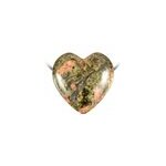 Pendentif coeur pierre perc�e en unakite