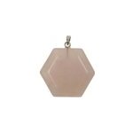 Pendentif hexagone en quartz rose