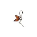 Pendentif primavera argent ambre cognac