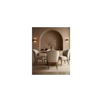 Perla - lot de 2 chaises de repas en tissu beige au design incurv�