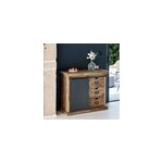 Petit buffet en bois et m�tal 1 porte 3 tiroirs - tabuk