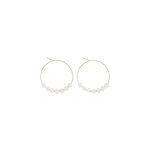 Petites cr�oles quartz rose & or 14k gf