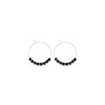 Petites croles spinelle noir & argent