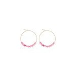 Petites cr�oles tourmaline rose & or