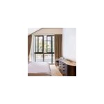 Photophore verre 4 bougies plateau bois