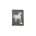 Plaid en laine rversible cheval plaids grey white