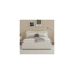 Plano lit coffre 160x200cm design arrondi velours c�tel� beige