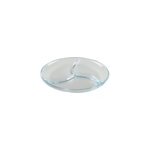Plat 3 compartiments rond en verre