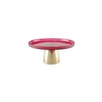 Plat à gâteaux framboise sur pied dore 28cm Plat à gâteaux framboise sur pied dore 28cm