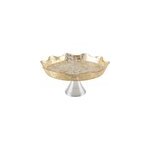 Plat  gteaux sur pied dentelle dore