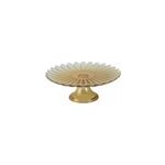 Plat  gteaux sur pied jaune 21cm - printemps