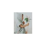 Poncho de bain vichy vert de gris