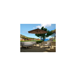 Porticcio parasol marron d�port� rond 3 x 3 m