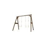 Portique en bois 2 balanoires et filet