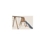 Portique en bois carré 3 agrès balançoir Portique en bois carré 3 agrès balançoir