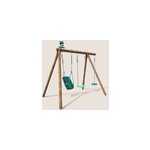 Portique en bois rond 3 agr�s avec balan