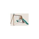 Portique en bois rond 3 agrès avec balan Portique en bois rond 3 agrès avec balan