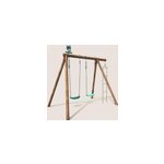 Portique en bois rond 3 agr�s avec �chel