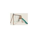 Portique en bois rond 3 agrès avec face Portique en bois rond 3 agrès avec face