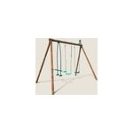 Portique en bois rond 3 agrès avec face Portique en bois rond 3 agrès avec face