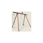 Portique en bois rond 4 agrs avec corde