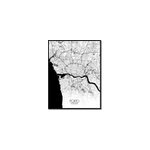 Porto carte ville city map n&b